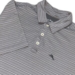 Tommy Bahama IslandZone Polo‎ Shirt Striped 37.5 Tech Pima Cotton Casual Medium
